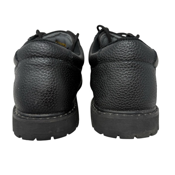 Skechers Black Pebbled Leather Relaxed Fit Slip Resistant Lace Up Shoes Size 11 - Picture 5 of 15